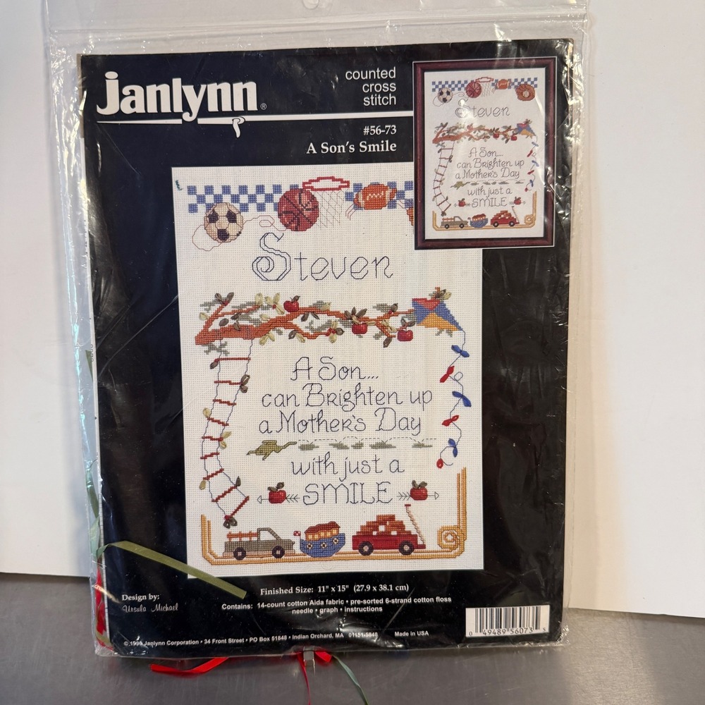 Janlynn Counted Cross Stitch Kit #56-73 A Son's Smile Ursula Michael New